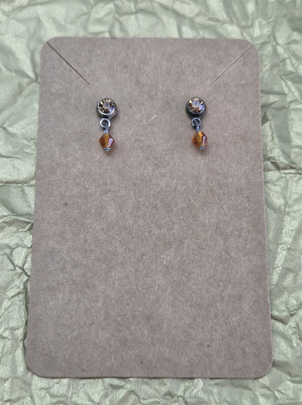 Amber Crystal Drop Earrings